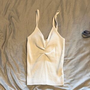 La Hearts White Ribbed V-Neck Camisole